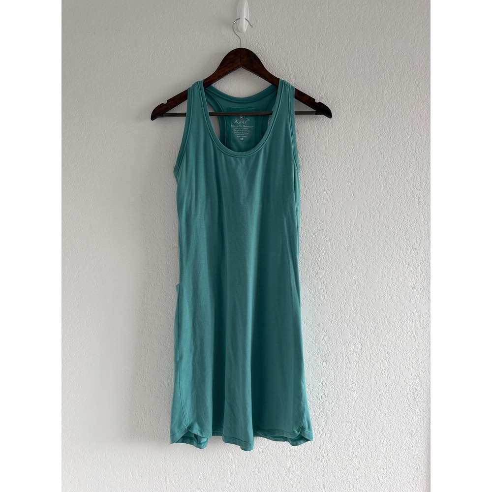 Kuhl Gorpcore Active Dress Size XS Teal Blue Green Racerback Pockets